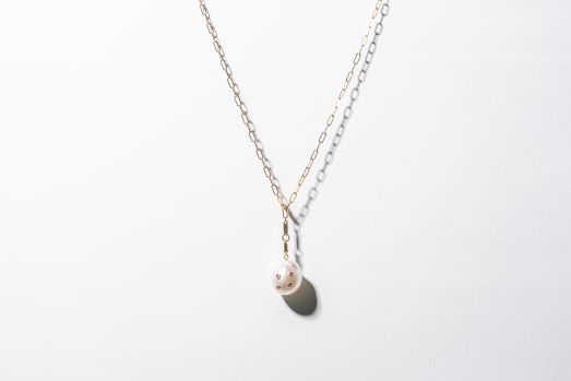 1276　【venus】K18YG南洋バロックパールチェーンネックレス　真珠 アコヤ真珠 南洋真珠 パール 宝石 ジュエリー アクセサリー 伊勢志摩 伊勢市 ギフト 贈り物 フォーマル 普段使い 入学式 卒業式 結婚式