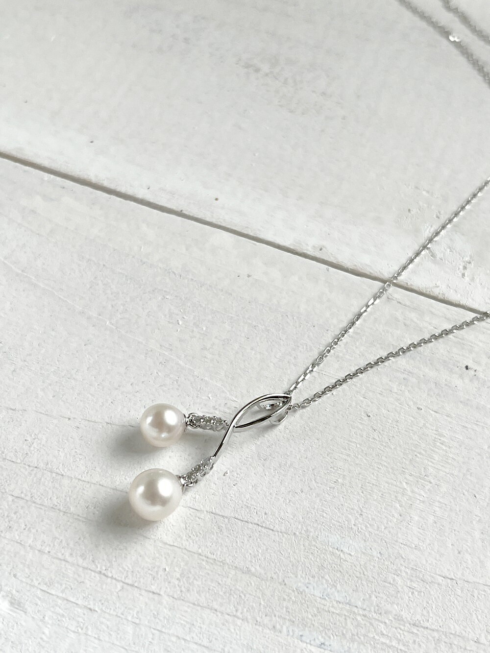 1348 二見結ひ　シルバーペンダント（あこや真珠6.5mm,6.0mm）01　シルバー　二見　夫婦岩　あこや真珠　ギフト　プレゼント　普段使い