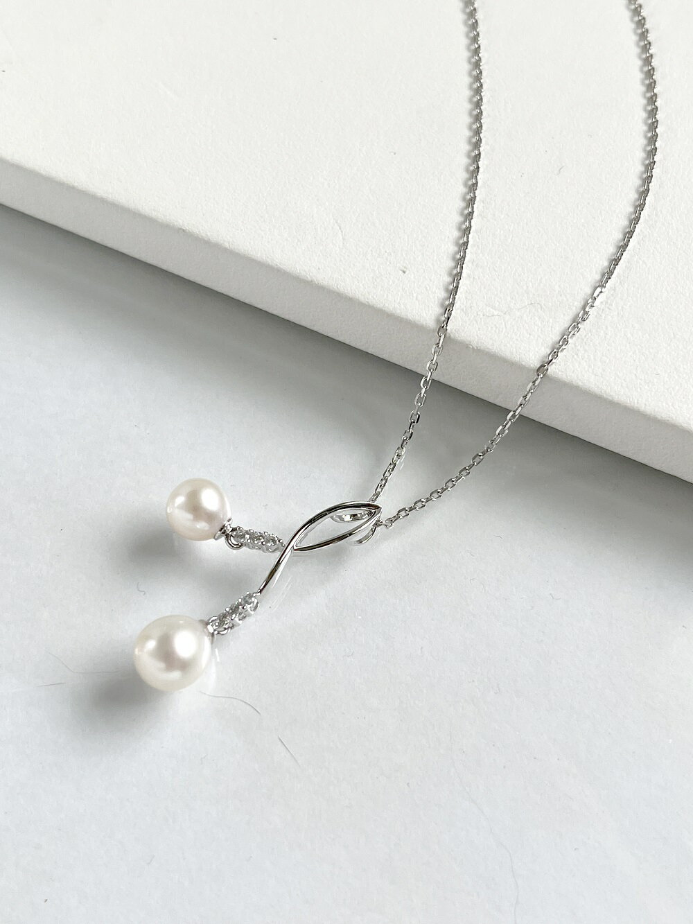 【ふるさと納税】1348 二見結ひ　シルバーペンダント（あこや真珠6.5mm,6.0mm）01　シルバー　二見　夫婦岩　あこや真珠　ギフト　プレゼント　普段使い サムネイル2