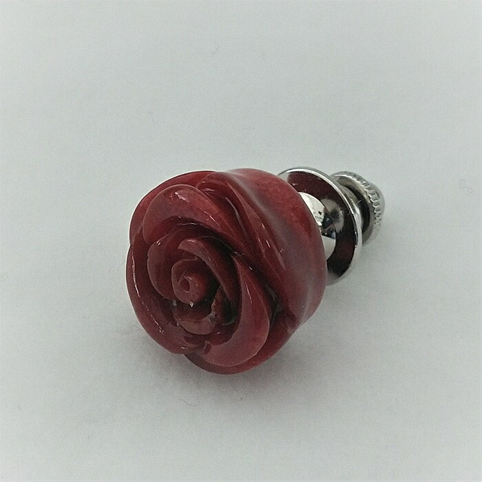 【ふるさと納税】1322　珊瑚ピンブローチ・バラ　　アフリカ珊瑚 イソバナ珊瑚 贈り物 ブローチ ピンブローチ 還暦祝い 赤珊瑚 薔薇アクセサリー 赤いバラ かわいい薔薇 3月誕生石 母の日 喜ばれるプレゼント 人気ブローチ シンプルブローチ サムネイル2