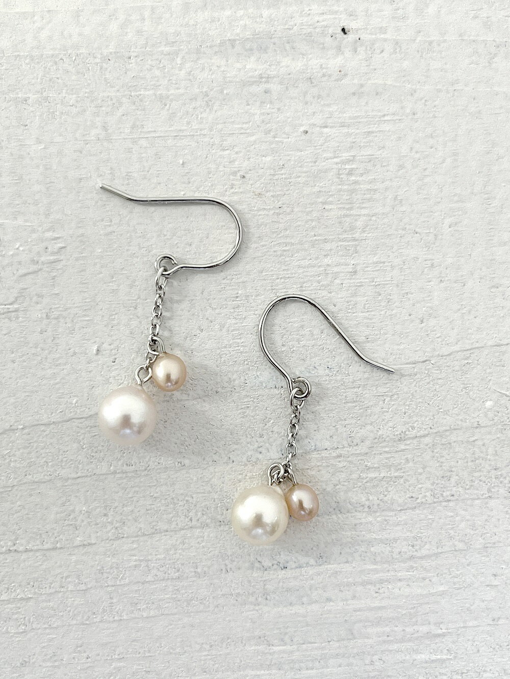 1354 二見結ひ　真鍮ピアス（あこや真珠6.0mm、淡水真珠3.0mm）08