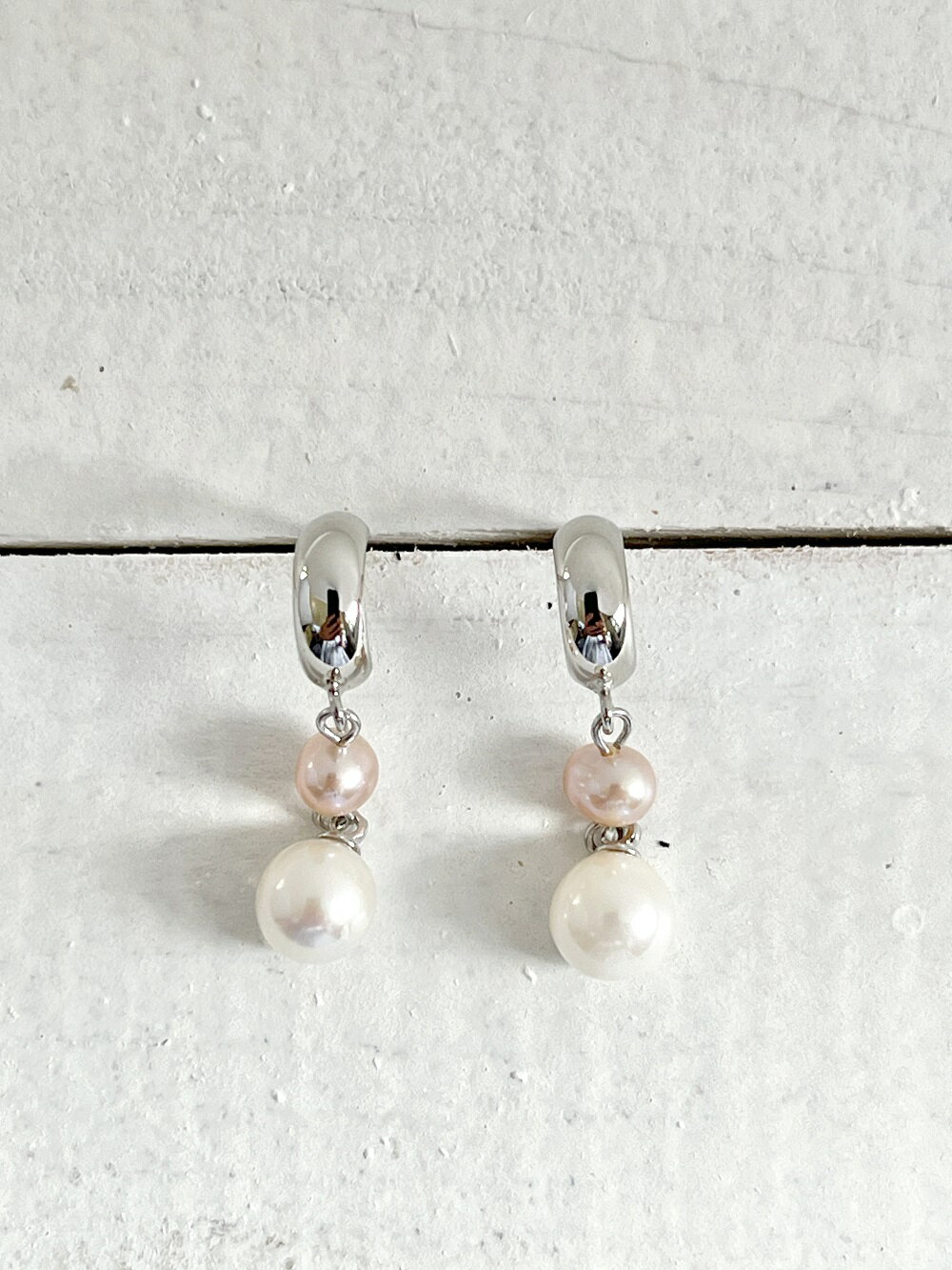 1368　二見結ひ　シルバーピアス（あこや真珠6.0mm、淡水真珠4.0mm）17　シルバー　二見　夫婦岩　あこや真珠　ギフト　プレゼント　普段使い