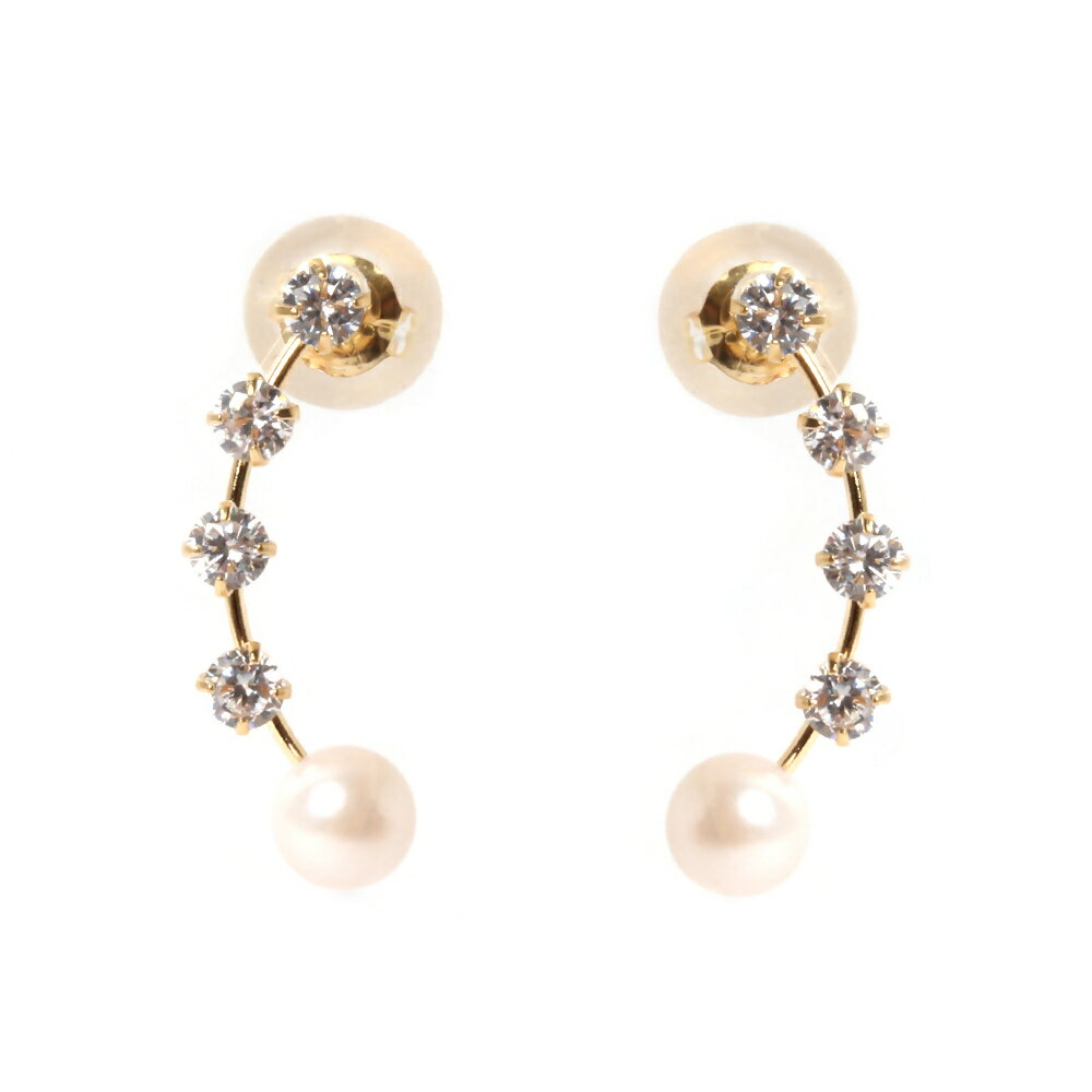 1538　K18あこや本真珠ピアス　星座　　K18 イエローゴールド あこや真珠 ピアス 伊勢志摩 アクセサリー ジュエリー フォーマル カジュアル ギフト 伊勢市 18金 星座 プチ