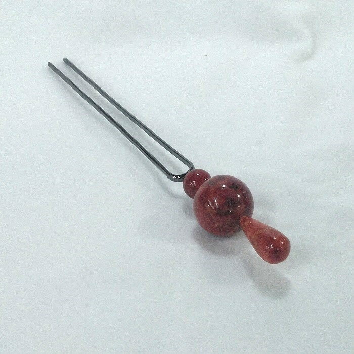 【ふるさと納税】1650　珊瑚かんざし大珠　　アフリカ珊瑚 イソバナ珊瑚 贈り物 かんざし 珊瑚かんざし 還暦祝い 赤珊瑚 カジュアルアクセサリー 赤いかんざし 大珠珊瑚 3月誕生石 母の日 和装アクセサリー 喜ばれるプレゼント 和装装飾品 サムネイル3