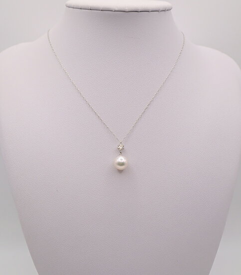 【ふるさと納税】1689　Ptあこや本真珠8.0mmup　ダイヤモンド0.15ct　ペンダントネックレス サムネイル2