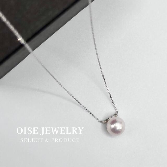 【ふるさと納税】1711　PT900/850　ダイヤモンド0.03ct　アコヤ真珠ペンダント　8.0mmUP サムネイル2