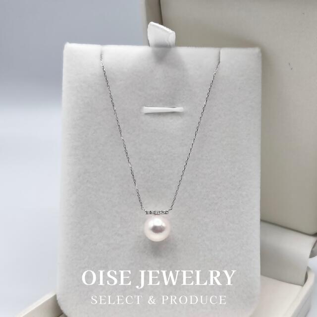 【ふるさと納税】1711　PT900/850　ダイヤモンド0.03ct　アコヤ真珠ペンダント　8.0mmUP サムネイル3