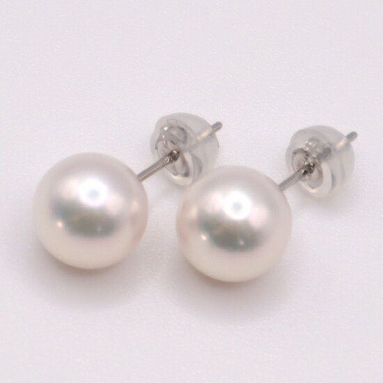 1733　【 真珠科学研究所花珠鑑別書付】Pt900　あこや本真珠8.0mmup　ピアス　K18・ アレルギー対応に変更可能