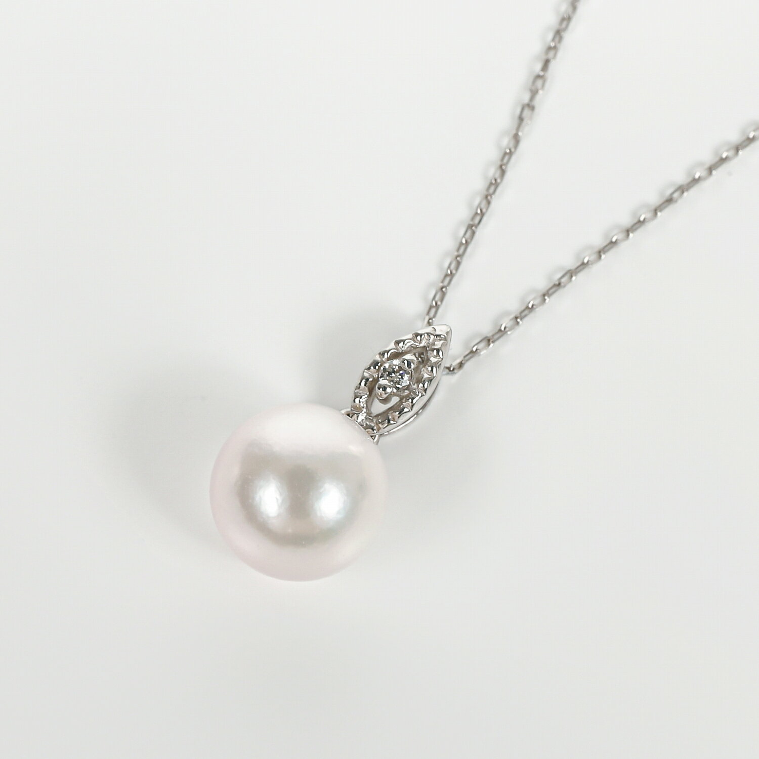 【ふるさと納税】1784　プラチナあこや本真珠ダイヤモンドペンダント　マーキース　あこや真珠 本真珠 伊勢志摩　伊勢市 アクセサリー フォーマル カジュアル ジュエリー プラチナ ダイヤモンド 綺麗 ギフト お洒落 マーキース サムネイル2