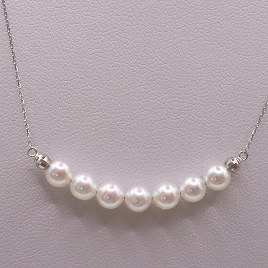 【ふるさと納税】1846 Pt850 あこや本真珠7個付き 4.5〜5.0mm ペンダントネックレス サムネイル2