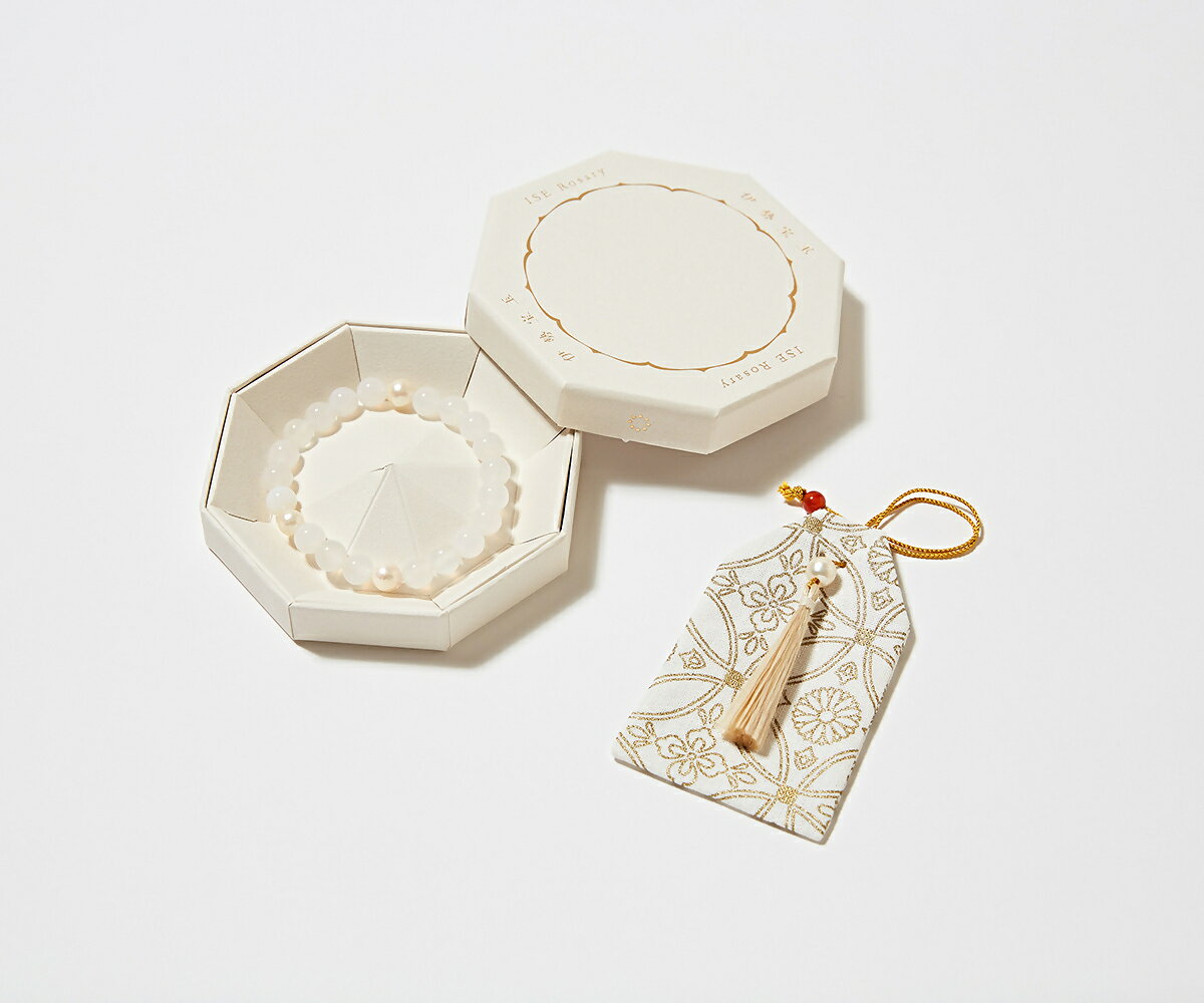 1897 伊勢の白玉幣・伊勢宝玉 白瑪瑙　伊勢とこわかや お守り 真珠 夫婦岩チョーカー あこや真珠 伊勢宝玉　天然石　白玉幣　伊勢の白玉幣　精麻