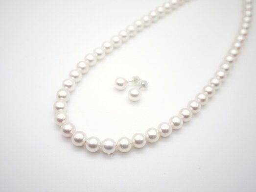 994　7.5-8.0mmアコヤ真珠ネックレスピアスセット　パール 宝石 アクセサリー ジュエリー 伊勢志摩 伊勢市 結婚式 入学式 ギフト 贈り物 フォーマル プレゼント 誕生日 本真珠 成人式 お祝い