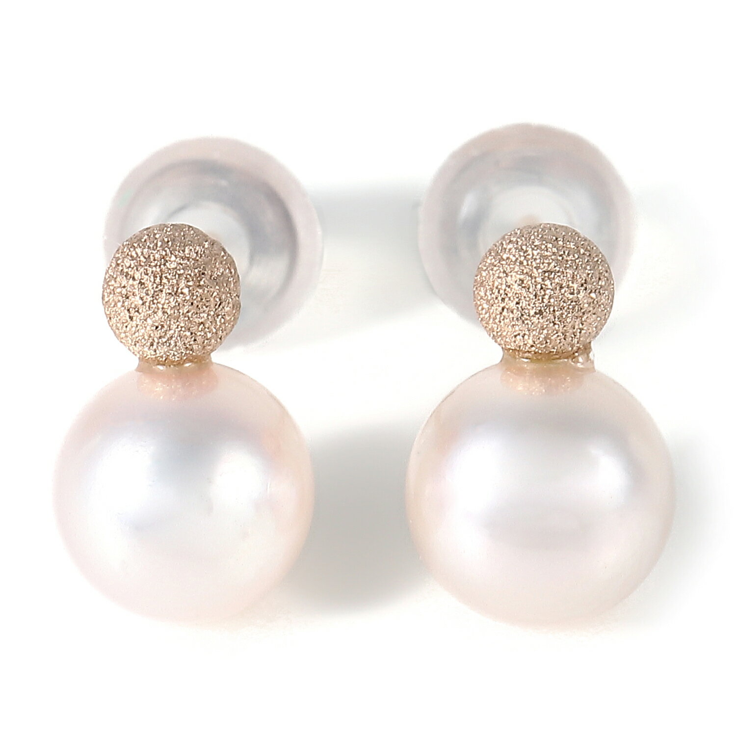 1027　K18PGあこや本真珠ピアス　フラッシュボール　　K18 ピンクゴールド あこや真珠 ピアス 伊勢志摩 アクセサリー ジュエリー フォーマル カジュアル ギフト 伊勢市 18金 フラッシュボール プチ