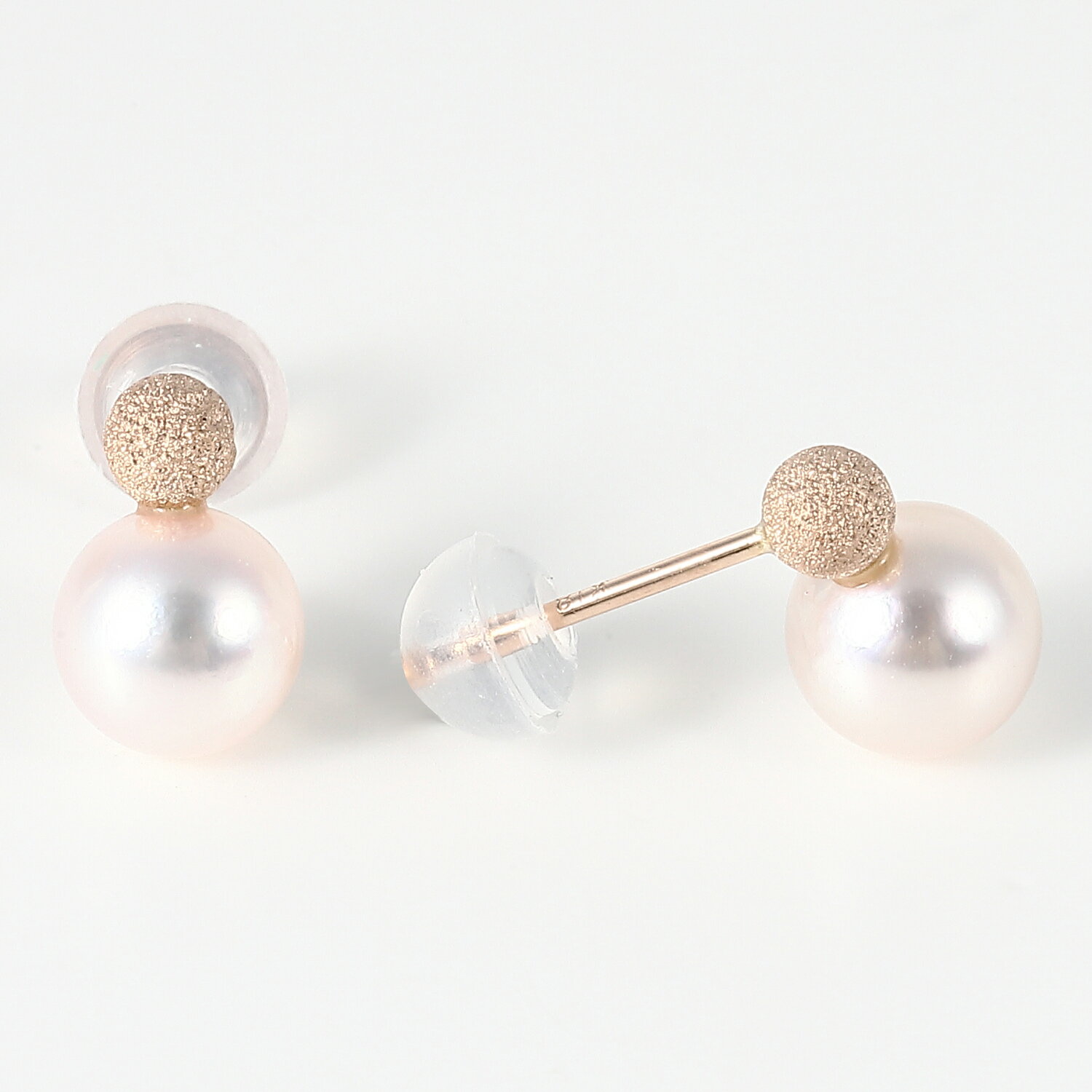 【ふるさと納税】1027　K18PGあこや本真珠ピアス　フラッシュボール　　K18 ピンクゴールド あこや真珠 ピアス 伊勢志摩 アクセサリー ジュエリー フォーマル カジュアル ギフト 伊勢市 18金 フラッシュボール プチ サムネイル2