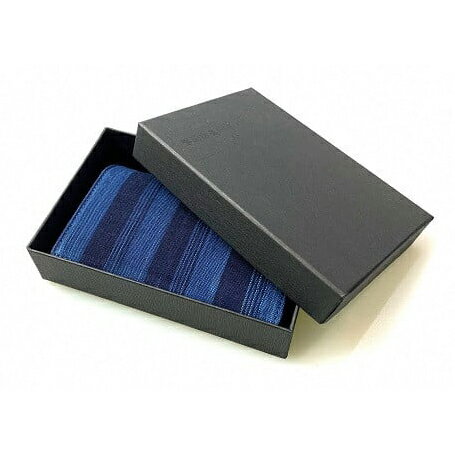 松阪もめん 風琴名刺入れ 紺色 藍色 藍染 無地 チェック 縞 しま ストライプ 正藍染 湯通し加工 着物 作務衣 浴衣 洋裁 和裁【二宮五郎商店】