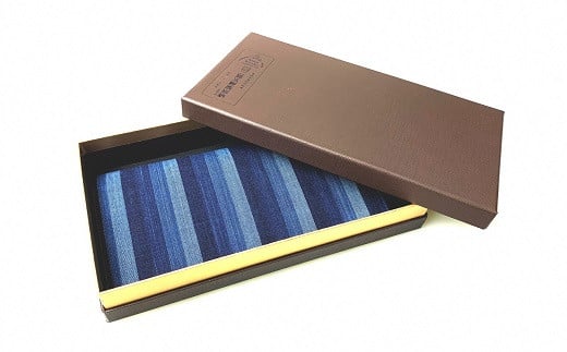 松阪もめん 風琴束入れ【4-27】藍染 無地 チェック 縞 しま ストライプ 正藍染 湯通し加工【二宮五郎商店】