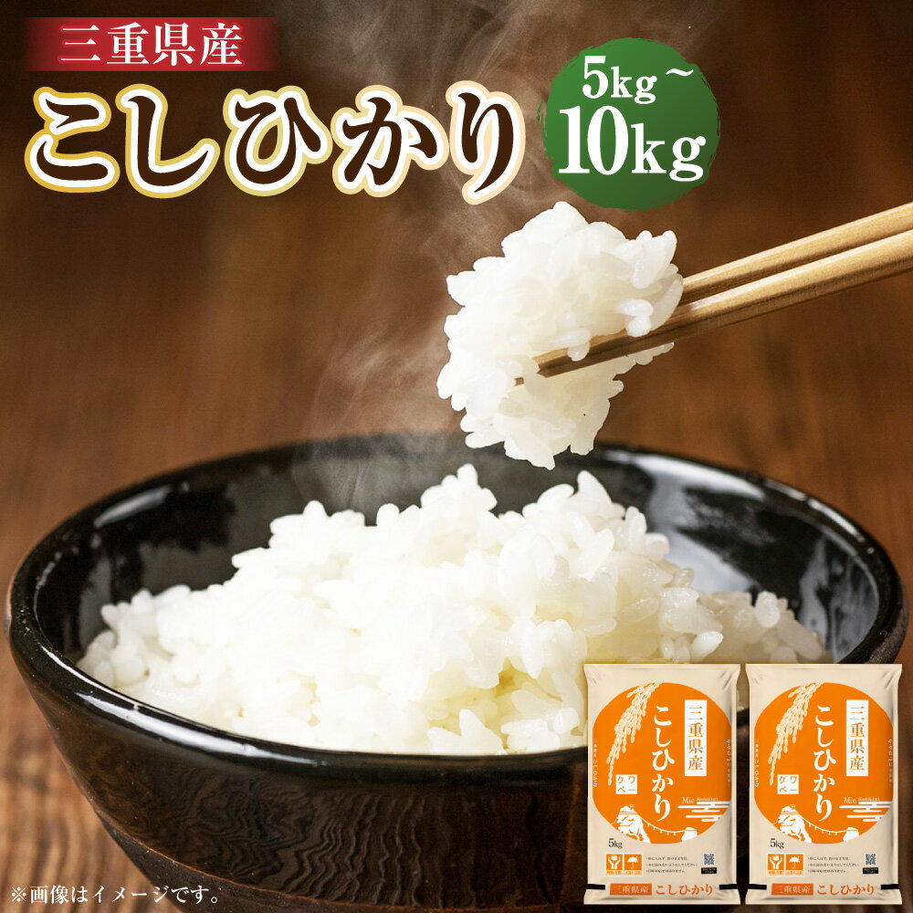 ＜選べる内容量＞桑名米商 【令和7年産】 三重県産こしひかり 5kg×1袋 / 計10kg（5kg×2袋） コシヒカリ お米 米 こめ コメ 単一原料米 ごはん ご飯 国産 三重県 桑名市 送料無料 【2026年7月下旬頃迄発送予定】