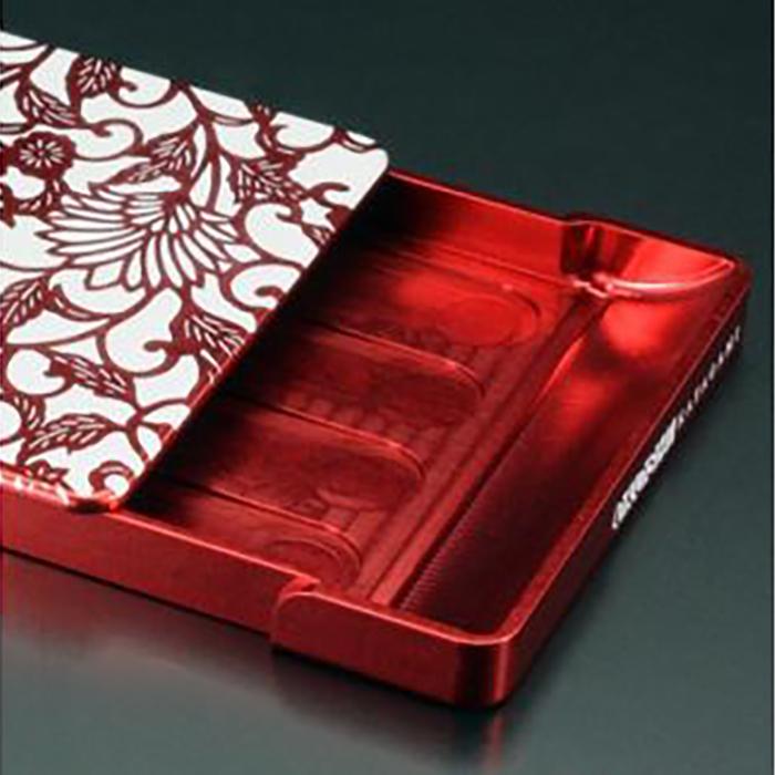 【ふるさと納税】名刺ケース　ジュラルミン削り出し＜アラベスク＞RED サムネイル3