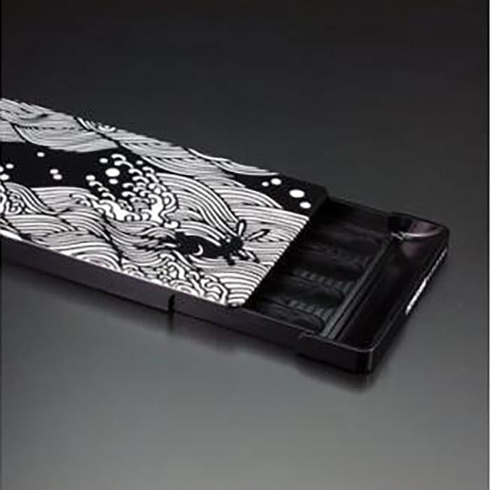 名刺ケース ジュラルミン削り出し＜波にうさぎ＞BLACK