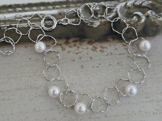 40-11伊勢志摩あこや本真珠ブレスレットバブル5珠R