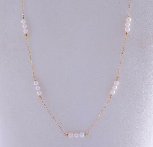 V-10あこや真珠ステーションネックレス(K18)