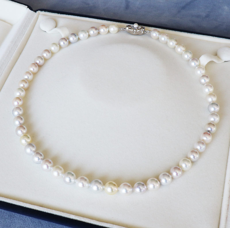 【ふるさと納税】 パール優美 真珠 ネックレス 8~9ミリ 無調色マルチカラー / あこや アクセサリー 本真珠 大珠 大粒 伊勢志摩 志摩 志摩産 パール 母の日 入学式 卒業式 成人式 結婚式 記念日 誕生日 シンプル / 志摩産 あこや真珠 8-9ミリ 無調色マルチカラー ネックレス サムネイル2