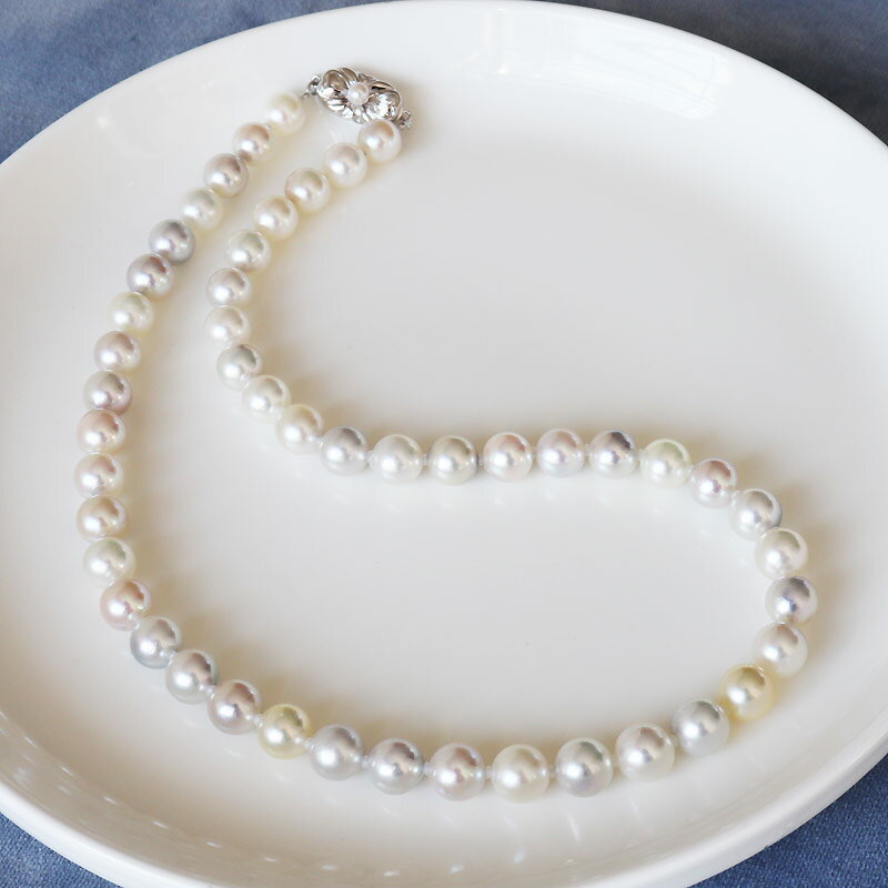 【ふるさと納税】 パール優美 真珠 ネックレス 8~9ミリ 無調色マルチカラー / あこや アクセサリー 本真珠 大珠 大粒 伊勢志摩 志摩 志摩産 パール 母の日 入学式 卒業式 成人式 結婚式 記念日 誕生日 シンプル / 志摩産 あこや真珠 8-9ミリ 無調色マルチカラー ネックレス サムネイル3