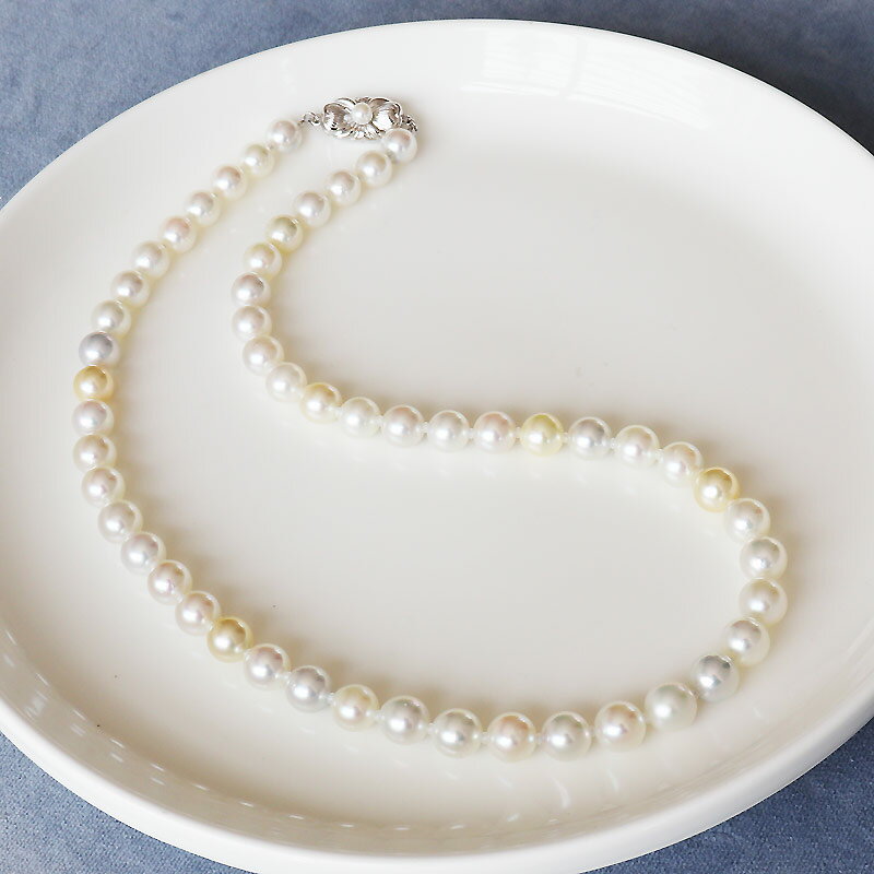 【ふるさと納税】 パール優美 真珠 ネックレス 7~8ミリ 無調色マルチカラー / アクセサリー あこや 本真珠 大珠 大粒 伊勢志摩 志摩 ギフト パール 母の日 入学式 卒業式 成人式 結婚式 記念日 誕生日 シンプル / 志摩産 あこや真珠 7－8ミリ 無調色マルチカラー ネックレス サムネイル3