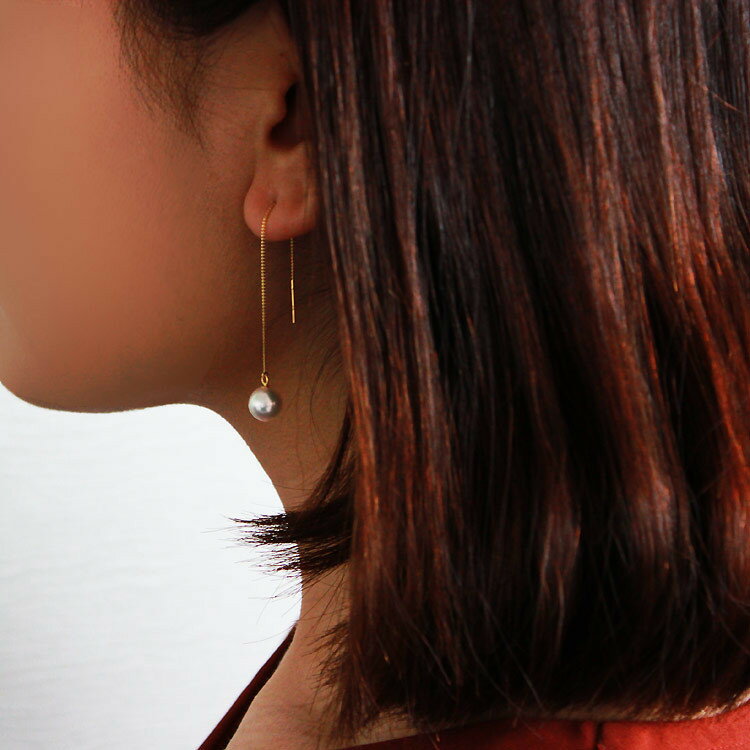 【ふるさと納税】 パール優美 真珠 アクセサリー パール ピアス K18 ジュエリー 三重県 伊勢志摩 志摩 志摩市 プレゼント 人気 おしゃれ アコヤ真珠 冠婚葬祭 結婚式 / 志摩産 アコヤ真珠 7.5-8ミリ ベネチアンアメリカンピアス サムネイル2