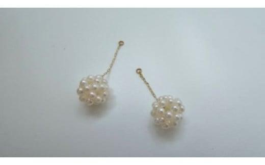 真珠 パール アクセサリー 伊勢 志摩 三重県 志摩市 あこや プレゼント ピアス 記念日 誕生日 母の日 ギフト オールシーズン K10 / プラスワンで楽しむスイングボールのピアスパーツ