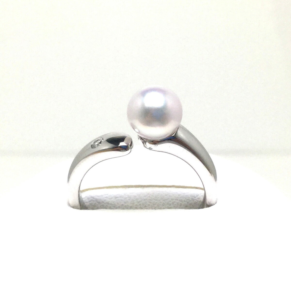 【ふるさと納税】 真珠 パール あこや アクセサリー リング ジュエリー 三重県 伊勢志摩 志摩 冠婚葬祭 結婚式 クリスマス バレンタイン ホワイトデー レディース / 老舗の真珠専門店・アコヤ真珠フリーサイズリング 6.5～7.0ミリ ワンポイント（B）キュービックジルコニア サムネイル3