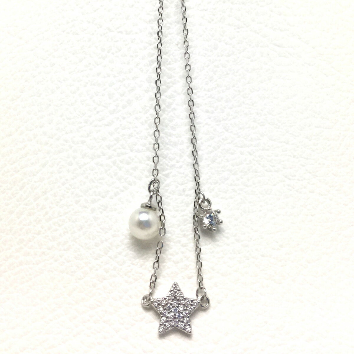 【ふるさと納税】 真珠 パール あこや アクセサリー ブレスレット ジュエリー 星 三重県 伊勢志摩 志摩 冠婚葬祭 結婚式 葬式 クリスマス バレンタイン ホワイトデー レディース / 老舗の真珠専門店・ アコヤ真珠ブレスレット 5.5～6.0 ミリ スター・キュービックジルコニア サムネイル3