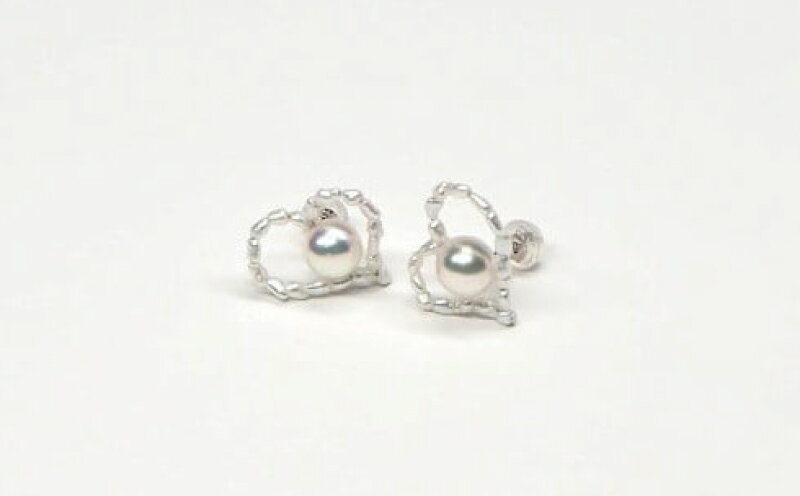 【070-04】志摩産アコヤ真珠ピアス・アコヤケシのハートにドキッ！*