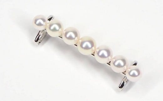 【ふるさと納税】 真珠 帯留め 6 ～ 7.5 mm パール 和装 和小物 小物 着物 三重県 志摩市 ファッション おしゃれ 本物 あこや プレゼント 贈り物 贈答 冠婚葬祭 誕生日 お祝い 結婚式 入学式 / 志摩産 アコヤ真珠　帯留め・1列 サムネイル2