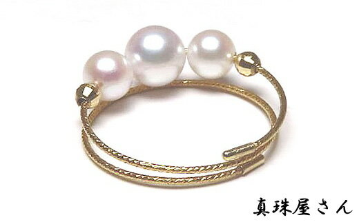 【ふるさと納税】 真珠屋さん 誰にも可愛い K18 K18PG カットボールとパールのリング ベビー真珠 アコヤ真珠【フリーサイズ】 / アクセサリー 指輪 ジュエリー 18金 ピンク ゴールド 三重 伊勢 志摩 パール 本真珠 あこや真珠 ギフト 贈り物 プレゼント 普段使い 人気 記念日 サムネイル2