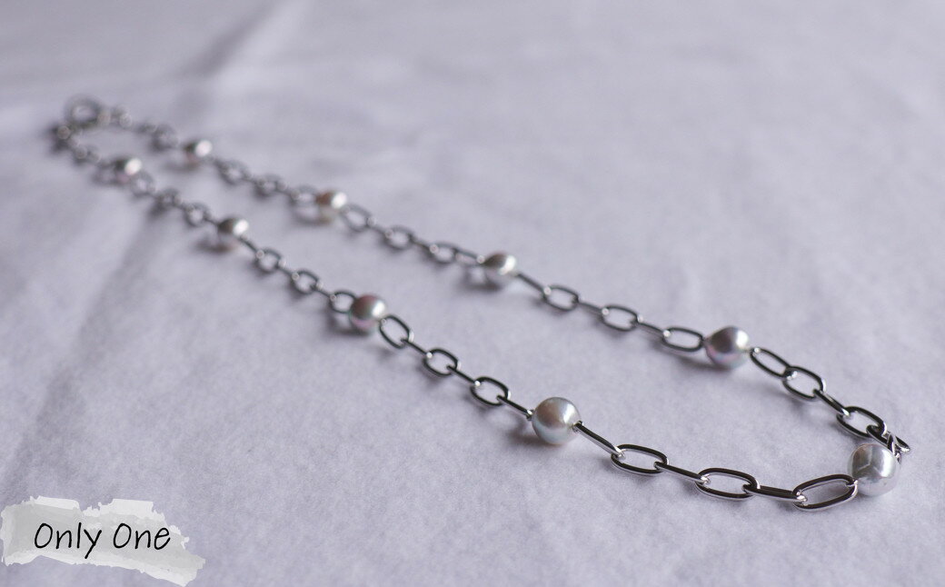 真珠 ネックレス 9~9.5ミリ ユニセックス アクセサリー 伊勢志摩 志摩 パール 男女兼用 プレゼント 誕生日 クリスマス バレンタイン ファッション カジュアル 日常 普段使い おしゃれ メンズ / Only One ナチュラルバロックパールネックレス