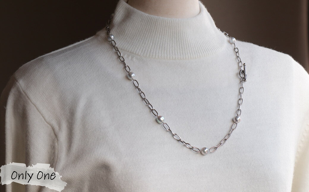 【ふるさと納税】 真珠 ネックレス 9~9.5ミリ ユニセックス アクセサリー 伊勢志摩 志摩 パール 男女兼用 プレゼント 誕生日 クリスマス バレンタイン ファッション カジュアル 日常 普段使い おしゃれ メンズ / Only One ナチュラルバロックパールネックレス サムネイル3