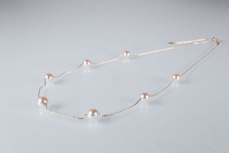 真珠 ネックレス パール 5.5mm ~ 6mm アクセサリー 伊勢志摩 志摩市 三重県 アコヤ真珠 ジュエリー 金具 K18 イエローゴールド あこや真珠 ステーションネックレス カジュアル おすすめ 記念日 プレゼント 贈答