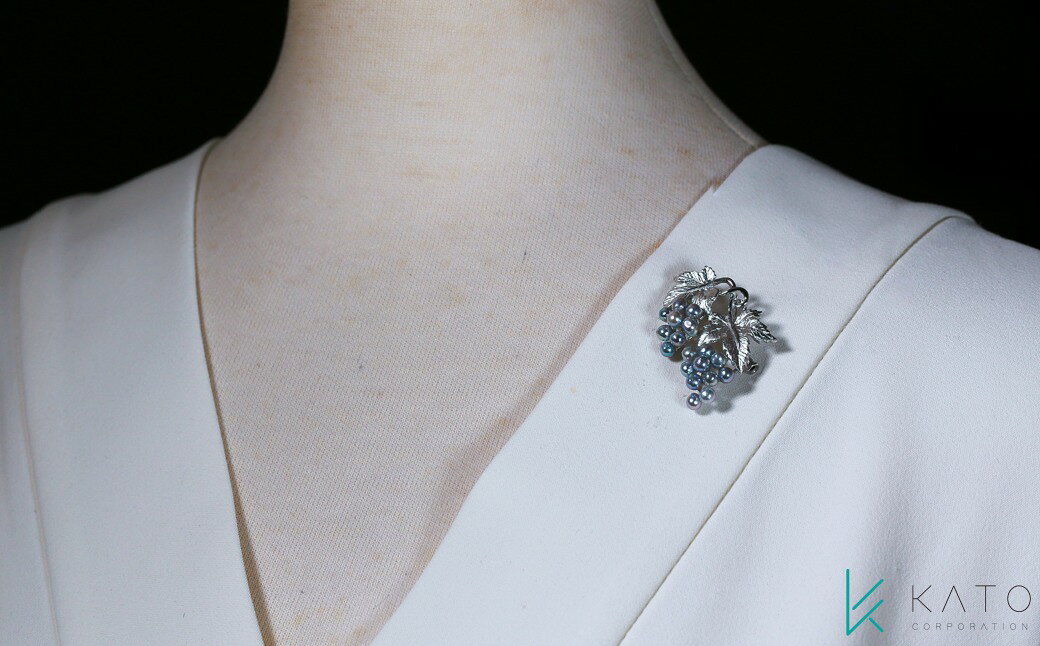 【ふるさと納税】 真珠 ブローチ パール 3mm 以上 4.5mm 未満 シルバー アクセサリー アコヤ真珠 ジュエリー ケース / あこや無調色ブルー真珠ブローチ サムネイル3