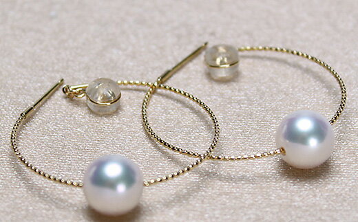 【ふるさと納税】 真珠 パール アクセサリー ピアス 8.5～9.0ミリ 志摩 伊勢 伊勢志摩 三重県 アコヤ あこや 人気 18金 プレゼント ギフト ホワイトデー クリスマス 誕生日 / akoya フープピアス - 画像3