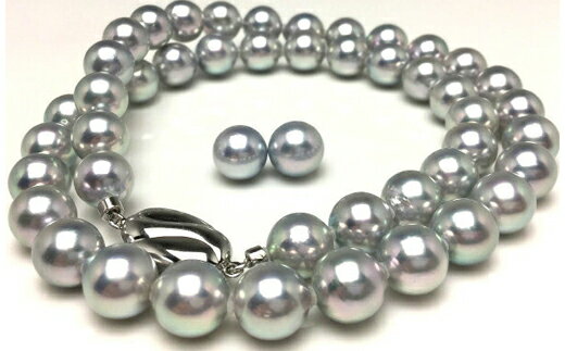 真珠 パール ネックレス アクセサリー あこや 伊勢志摩 志摩 伊勢 志摩市 ギフト 母の日 記念 入学式 卒業式 結婚式 冠婚葬祭 成人祝い / 老舗の真珠専門店・高品質アコヤ真珠ブルーネックレスセット8.0〜8.5mm