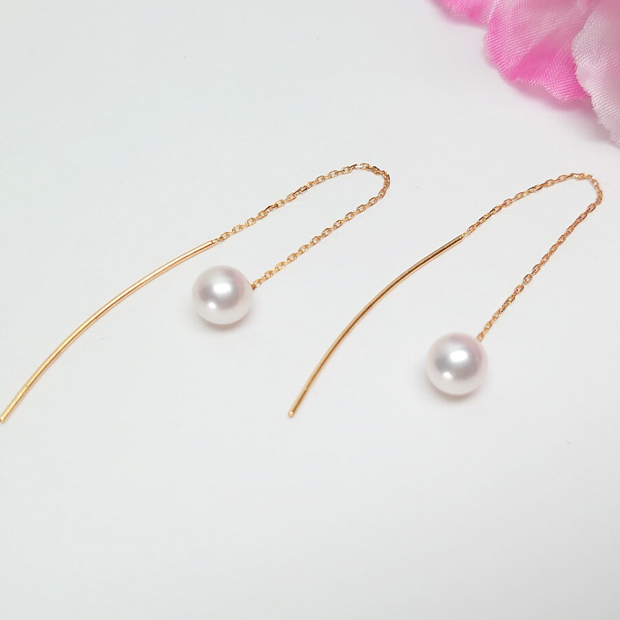 【ふるさと納税】 真珠 ピアス アクセサリー パール 6ミリ 三重県 伊勢志摩 志摩 ジュエリー ギフト プレゼント 冠婚葬祭 入学式 卒業式 結婚式 母の日 バレンタイン ホワイトデー アコヤ真珠 人気 40000円 / akoya　カーブピアス ( ゴールドカラー / シルバーカラー ) サムネイル2