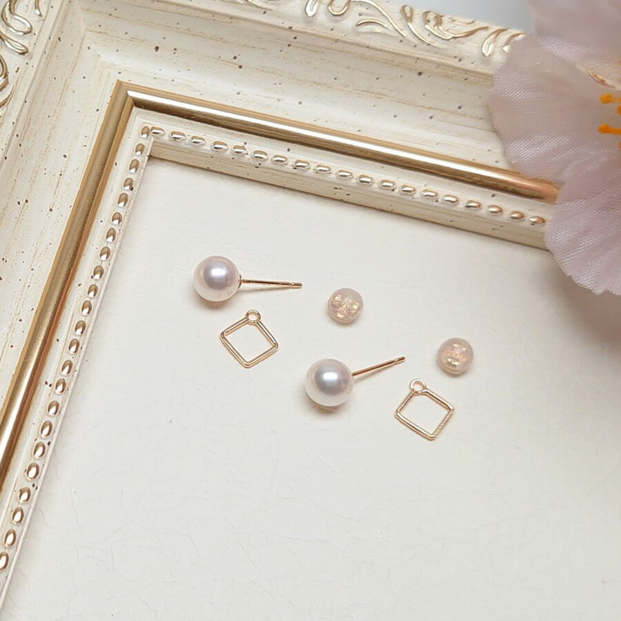 【ふるさと納税】 真珠 ピアス アクセサリー パール 三重県 伊勢志摩 志摩市 冠婚葬祭 結婚式 成人式 慶事 弔事 アコヤ真珠 ジュエリー フォーマル カジュアル あこや真珠 プレゼント 贈答 記念日 お祝い / akoya ちいさなスクエア ピアス サムネイル3