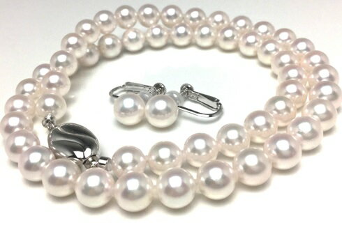 【ふるさと納税】 真珠 アクセサリー パール ネックレス イヤリング or ピアス セット ジュエリー シルバー Pt900 三重県 伊勢志摩 志摩 志摩市 人気 アコヤ真珠 母の日 入学式 卒業式 結婚式 冠婚葬祭 / 老舗の真珠専門店・高品質アコヤ真珠ネックレスセット7.0～7.5ミリ - 画像2