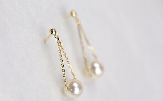 真珠 ピアス 18金 ゆれる アクセサリー ジュエリー あこや 本真珠 パール 伊勢志摩 伊勢 志摩 プレゼント ホワイトデー クリスマス 誕生日 入学式 卒業式 結婚式 日常 カジュアル ファッション / 顔まわりが明るく華やかに！アコヤパール スイングピアス