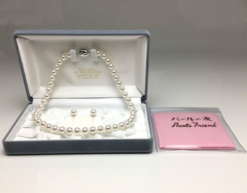 【ふるさと納税】 真珠 アクセサリー ネックレス ピアス イヤリング セット パール Pt900 シルバー ジュエリー 人気 三重県 伊勢志摩 伊勢 志摩 志摩市 冠婚葬祭 結婚式 お葬式 / 老舗の真珠専門店・高品質アコヤ真珠ネックレスセット8.5～9.0ミリ サムネイル3