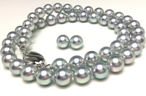 真珠 パール ネックレス アクセサリー あこや 伊勢志摩 志摩 伊勢 志摩市 ギフト 母の日 記念 冠婚葬祭 / 老舗の真珠専門店・高品質アコヤ真珠ブルーネックレスセット7.5〜8.0ミリ