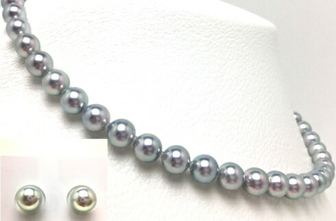 【ふるさと納税】 真珠 パール ネックレス アクセサリー あこや 伊勢志摩 志摩 伊勢 志摩市 ギフト 母の日 記念 冠婚葬祭 / 老舗の真珠専門店・高品質アコヤ真珠ブルーネックレスセット7.5〜8.0ミリ サムネイル2