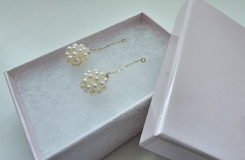 【ふるさと納税】 真珠 パール アクセサリー 伊勢 志摩 三重県 志摩市 あこや プレゼント ピアス 記念日 誕生日 母の日 ギフト オールシーズン K10 / プラスワンで楽しむスイングボールのピアスパーツ サムネイル3