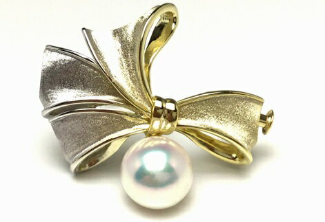 老舗の真珠専門店・花珠クラス・アコヤ真珠ブローチ9.0～9.5ミリ